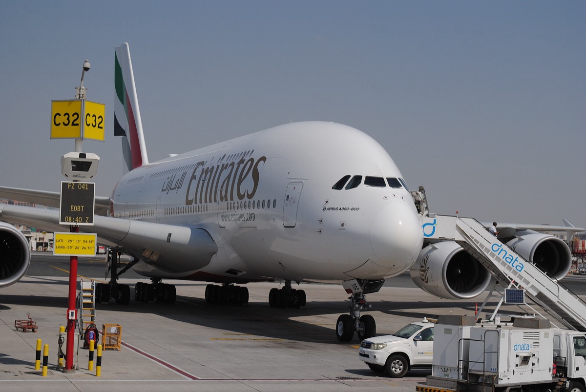 A380 aircraft at Dubai International Airport