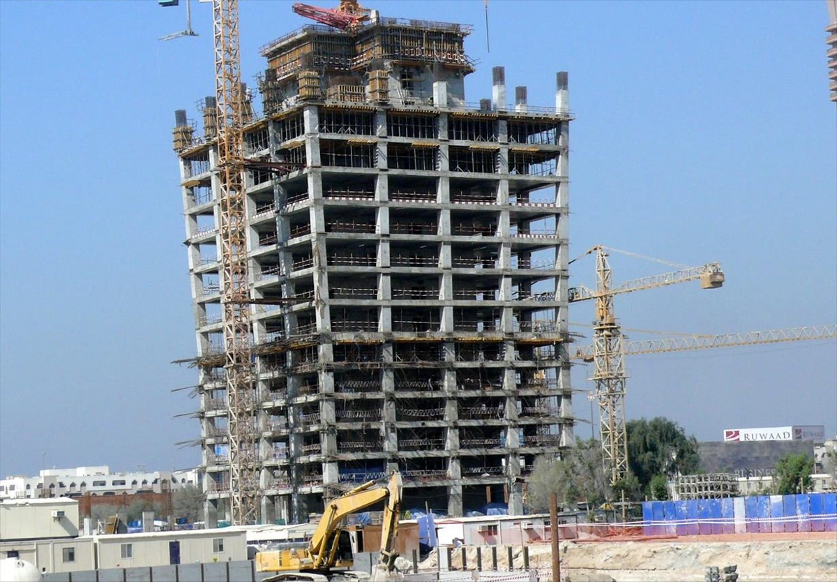 Dubai business district with modern skyscrapers