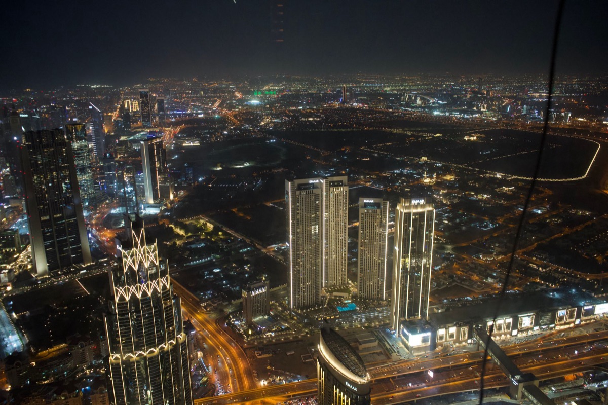 Skybridge view from Burj Khalifa observation deck