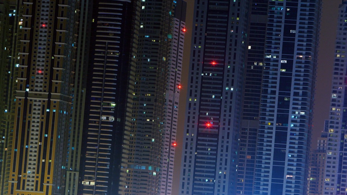 dubai skyline at night