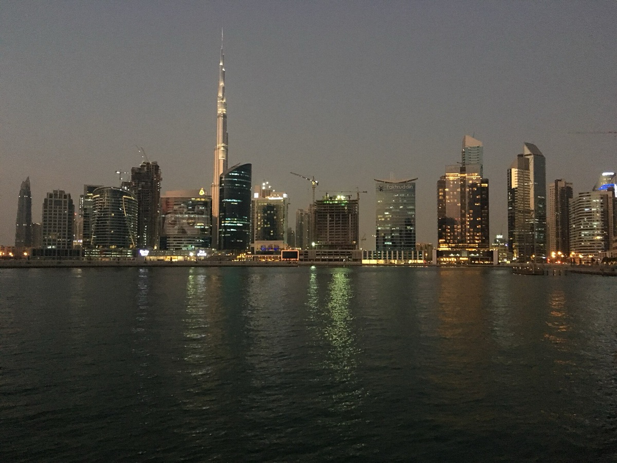 Dubai skyline at night
