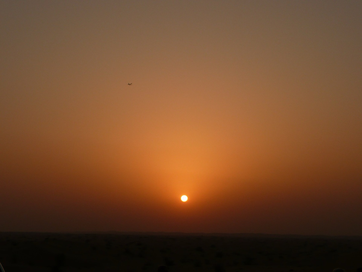 dubai desert at sunset