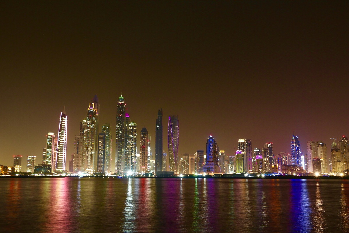 Dubai skyline at night