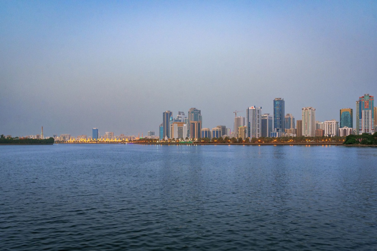 Dubai and Sharjah cityscape showing urban density