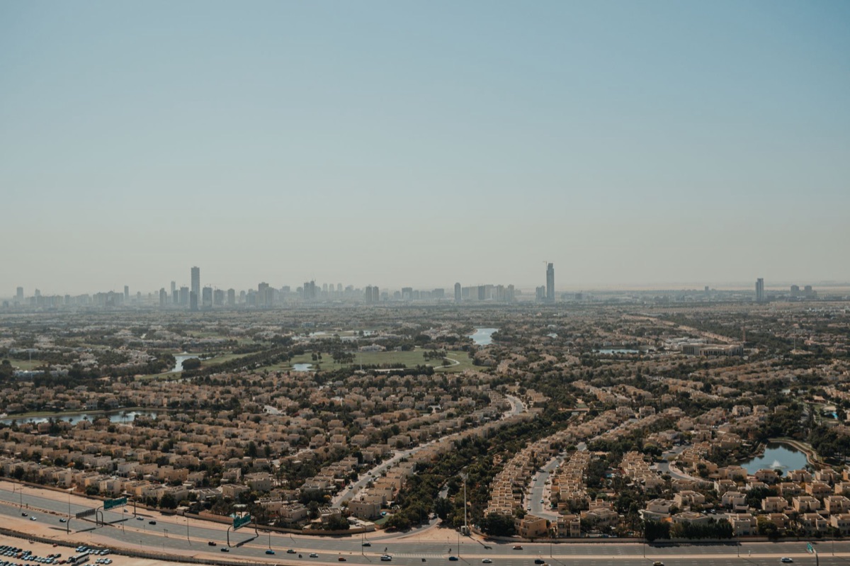 Dubai city layout with creek and Persian Gulf