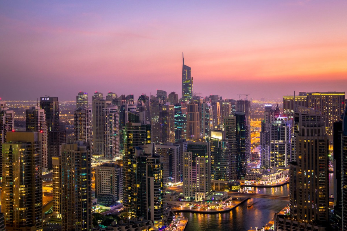 Dubai trade hub skyline