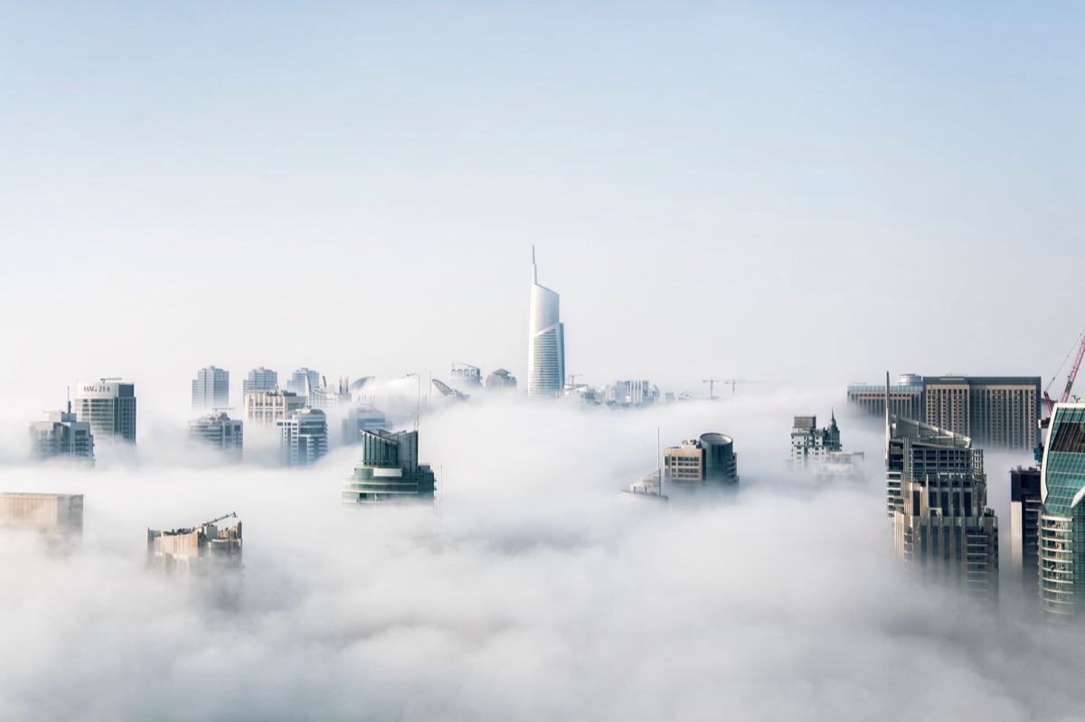 Vue de l'ouest de Dubai, zone libérée